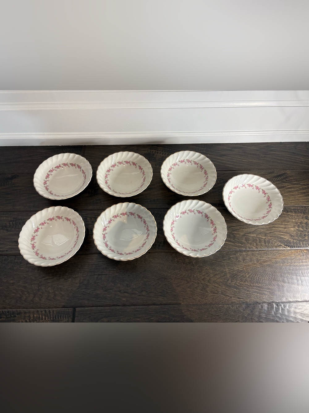 Vintage Myott Pink Petite Soup Bowl Set of 7 Made in England Collectables